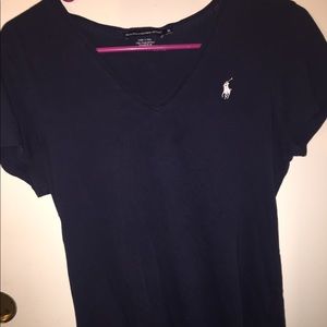 navy blue v-neck